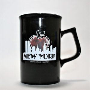 NEW YORK Black Coffee Mug With New York City with a Big Apple Print (No Returns)